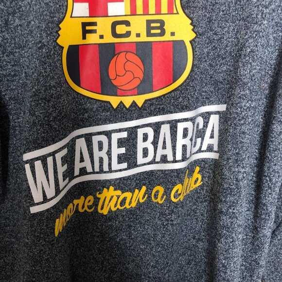 FCB Barcelona Mens Soccer Sweatshirt Gray Size Medium Lionel Messi - Picture 4 of 6